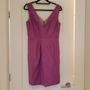 Banana Republic purple cotton v neck dress